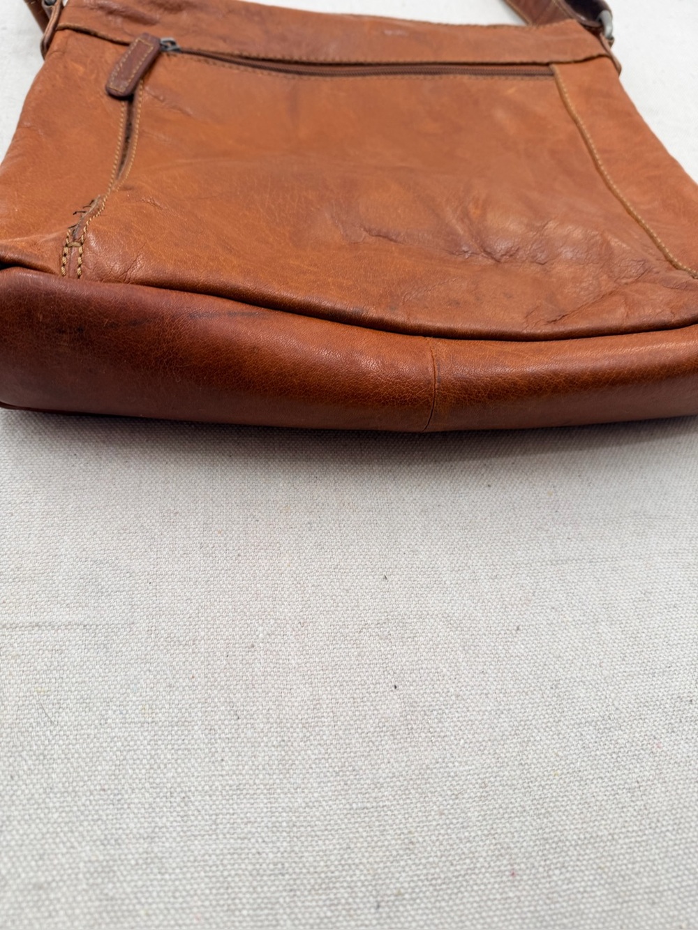Jack Georges Men's Brown Leather Crossbody Shoulder Bag - Picture 4 of 8